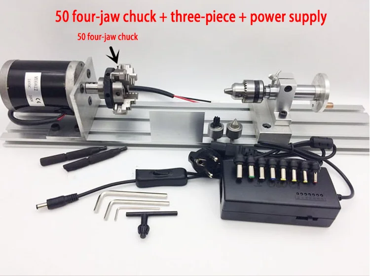 

Multi-function Mini Lathe Grinding And Polishing Ball Bead Machine Mini DIY Four-jaw Chuck Woodworking Lathe B16 Collet