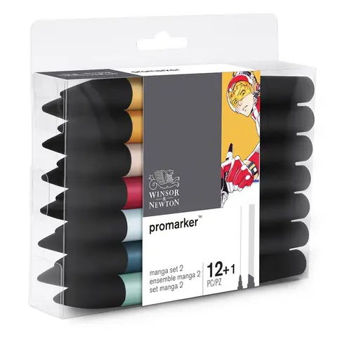 WINSOR&NEWTON 6/12 색상 ProMarker 펜 더블 팁(1mm/6mm) 드로잉 디자인 전문 마커 Best5 WINSOR&NEWTON 6/12 색상 ProMarker 펜 더블 팁(1mm/6mm) 드로잉 디자인 전문 마커 Best5