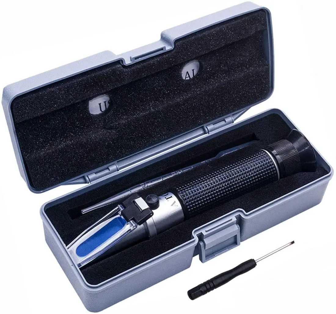 Salinity Refractometer Seawater Aquarium Marine Fishkeeping Salinity Meter with ATC Dual Scale for Replacement Saline Hydrometer