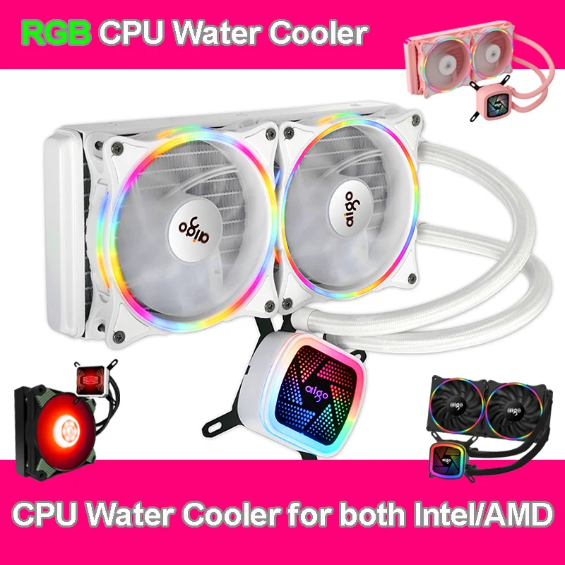 RGB Water Cooling CPU Radiator CPU Water Cooler Remote Control Water Cooler for Intel/AMD Tower CPU Cooler Computer Parts Supply