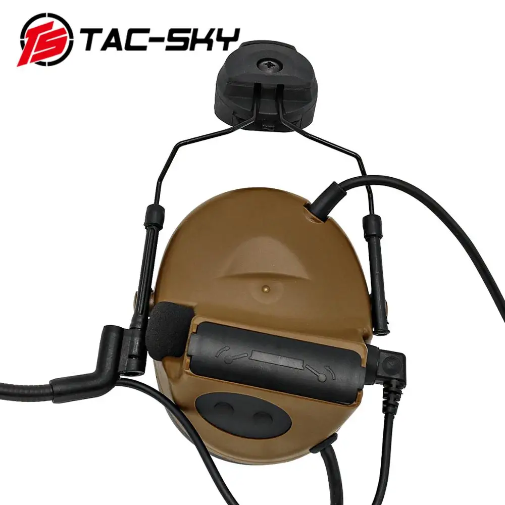 TAC-SKY Comtac II Helm Bracket Silicone Earmuffs Outdoor Berburu Olahraga Kebisingan Pengurangan Pickup Militer Taktis Headset C2CB