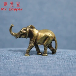 Vintage Brass Elephant Home Decor Ornaments Crafts Miniatures Figurines Desk Decoration Accessories Handmade Mini Animals Statue
