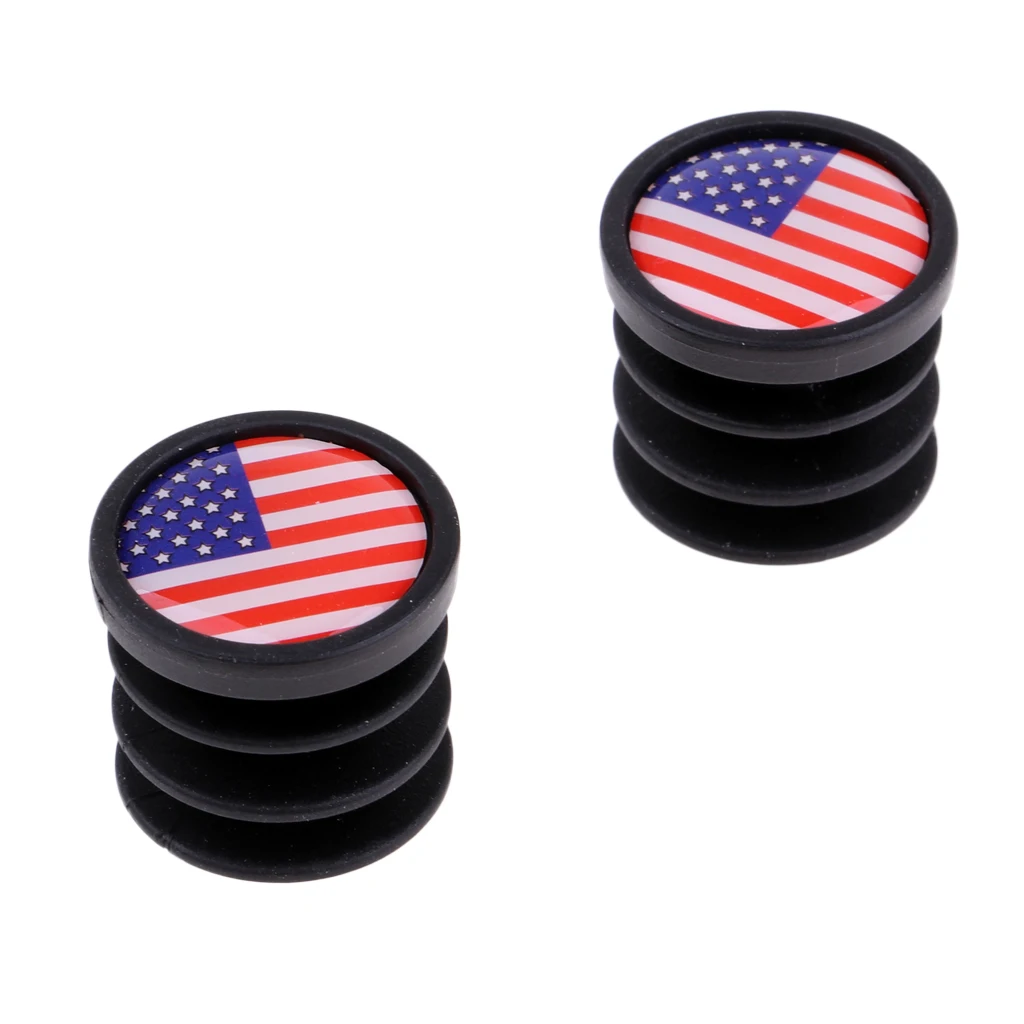 2pcs 7/8 National Flag Bicycle Handlebar Plastic Bar End Plugs Cap Cycle Bike Bicycle Parts