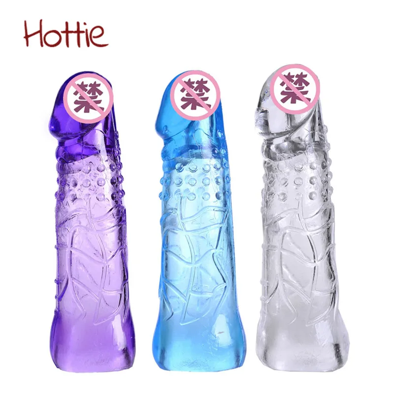 

Hottie Silicone Reusable Condoms Delay Cock Enlargement Penis Rings Extender Extension Sleeves Cock Rings Adult Sex Toys For Sex