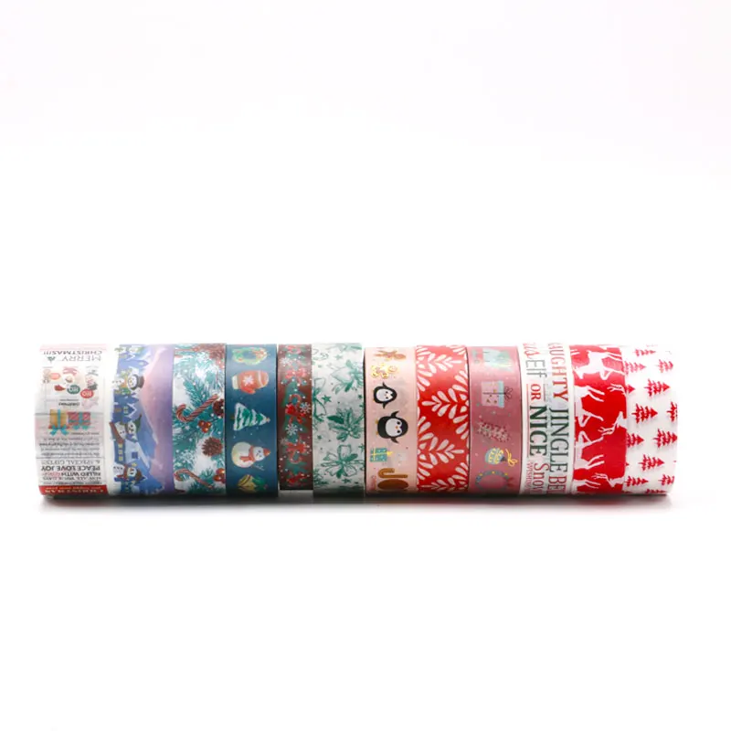 Vrolijk Kerstfeest Kawaii Folie Masking Washi Tape Decoratieve Plakband Decora Diy Scrapbooking Sticker Label Briefpapier