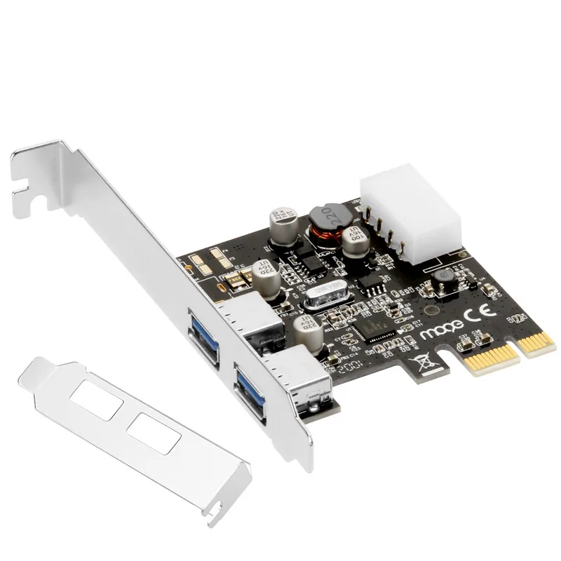 2 port USB3.0 PCI-e Expansion Card PCI express sata 4Pin PCI-e to USB3.0 hub NEC720202 chipset Desktop computer 2U small case