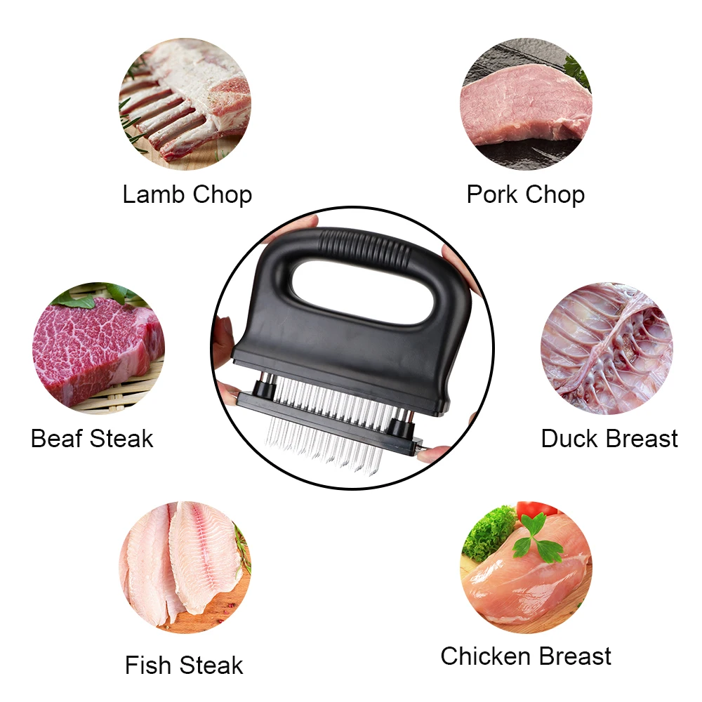 Meat Tenderizer Stainless Steel Kitchen Tools 48 Blades Needle Tender Meat Hammer