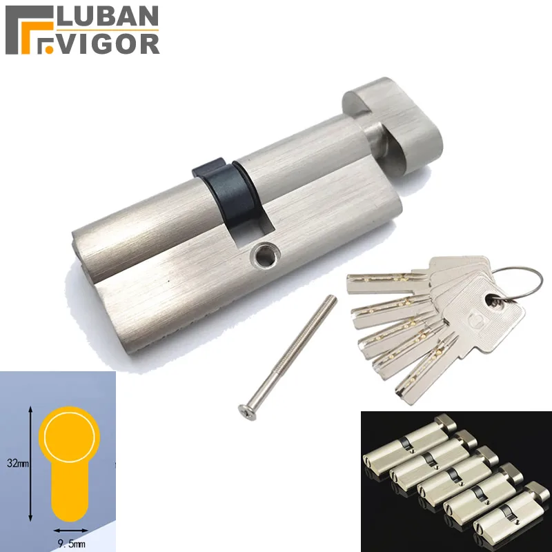 Various sizes of door lock cylinder cores 5keys height 32MM with one side Knob Security door interior door