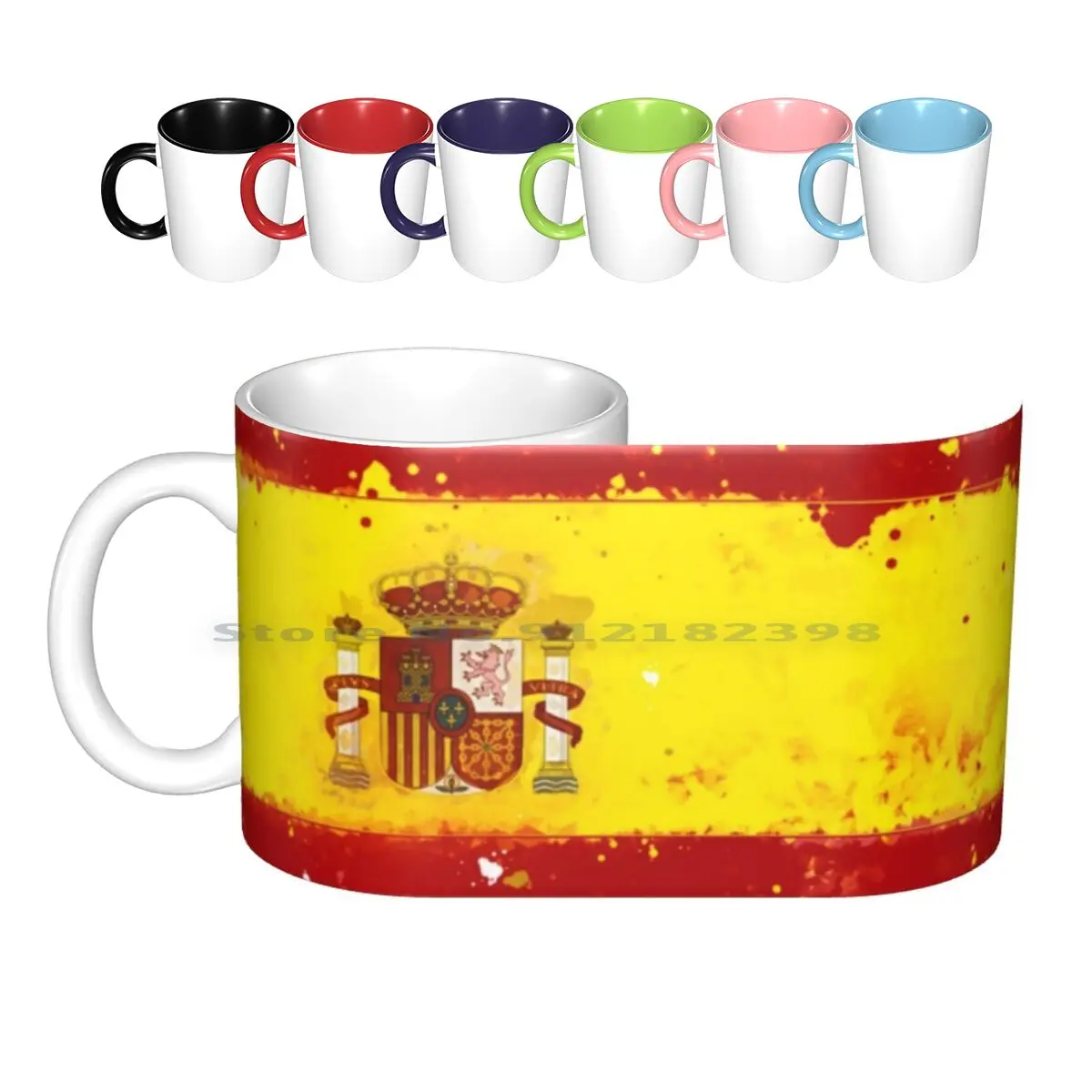 Spain Grunge Flag Ceramic Mugs Coffee Cups Milk Tea Mug Spain Spanish Spain Flag Spain Grunge Flag Grunge Spain Flag Spain Flag