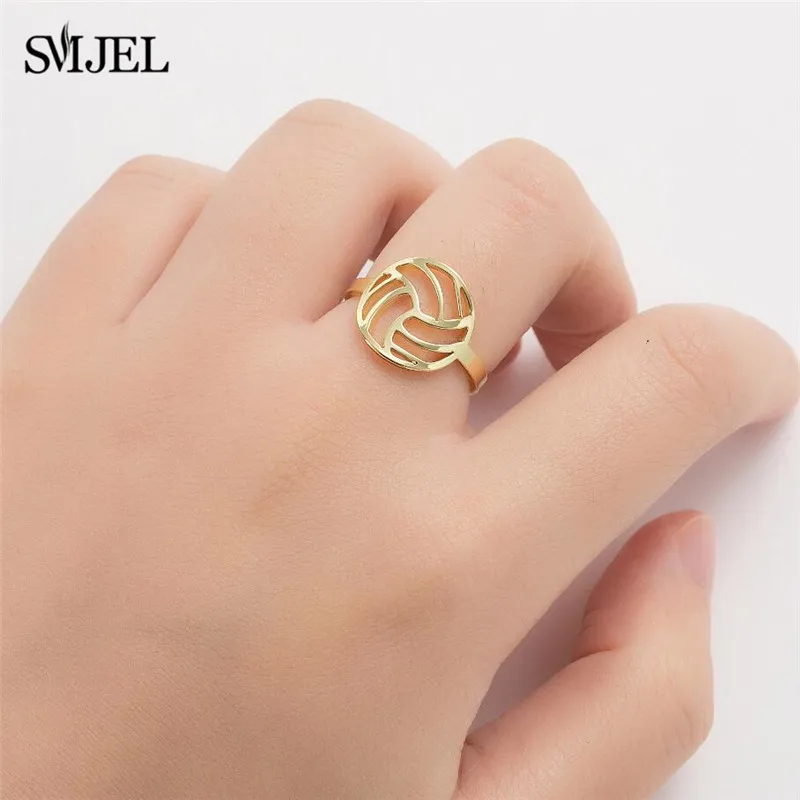 حلقات كرة السلة مع قلادة خريطة العالم للرجال والنساء ، والمجوهرات الرياضية ، كرة الطائرة ، حلقات مدرب المروحة ، الهدايا الفولاذية ، الموضة #3