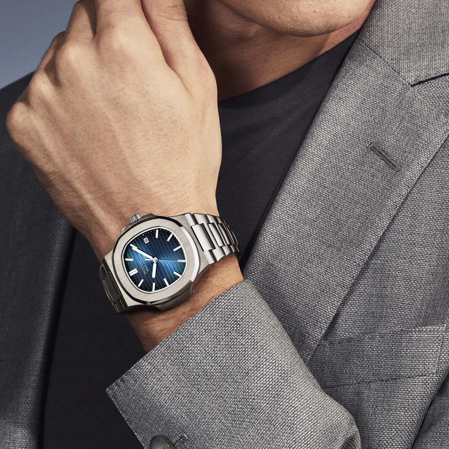 หรูหรานาฬิกาสําหรับชาย Mens นาฬิกากลไกอัตโนมัติ ROCOS Man แฟชั่นนาฬิกาข้อมือกันน้ํา relogio masculino แบรนด์ชั้นนํา