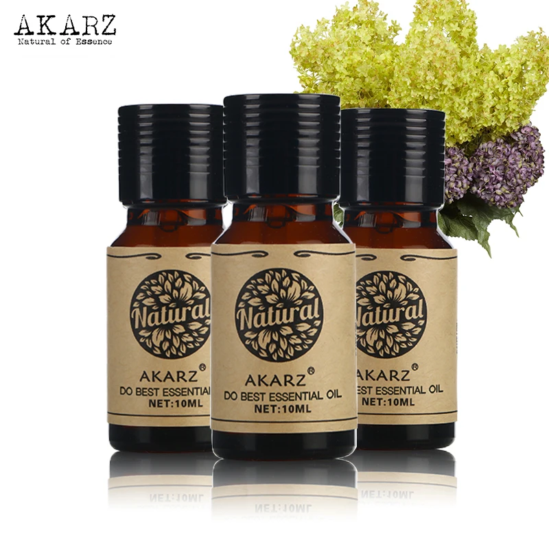 

AKARZ Tea Tree Rose Vanilla essential oil sets For Skin Body Care Aromatherapy Massage Spa 10ml*3