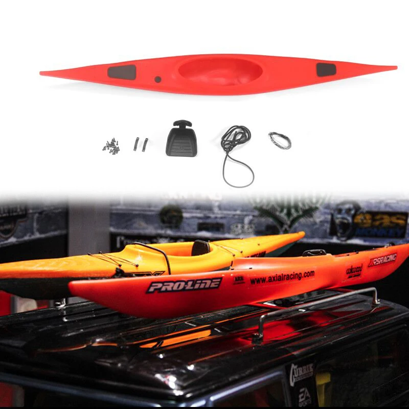 Simulation Kayaking Boat Paddle Decorations With Metal Oar For 1/10  RC Crawler Boat Accessories Parts