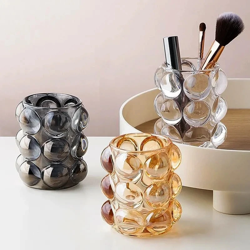 

Ins Crystal Makeup Organizer Ball Storage Box Korean Style Eyebrow Pencil Lipstick Holder Makeup Brush Holder Cosmetic Organizer