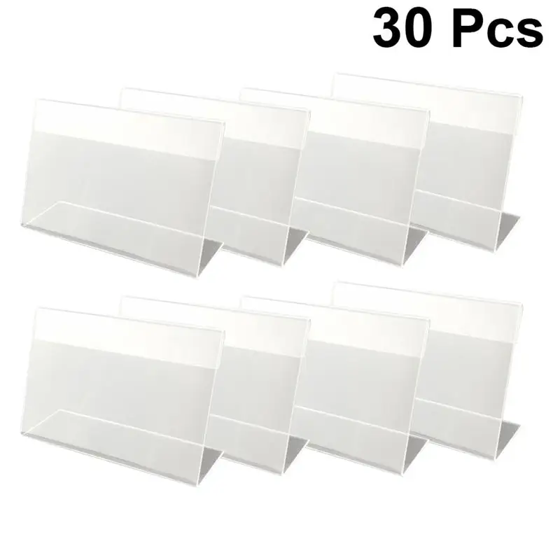 30Pcs 6x4cm Acrylic Shelf Label Holder Price Tags Premium Plastic Transparent Price Tag With Price Card L-Type Price Tag image 5