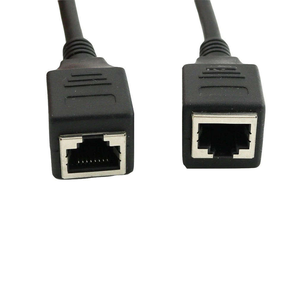 كابل محول إيثرنت RJ45 LAN 1m/3ft ، أنثى إلى RJ45 ، كابل تمديد أسود