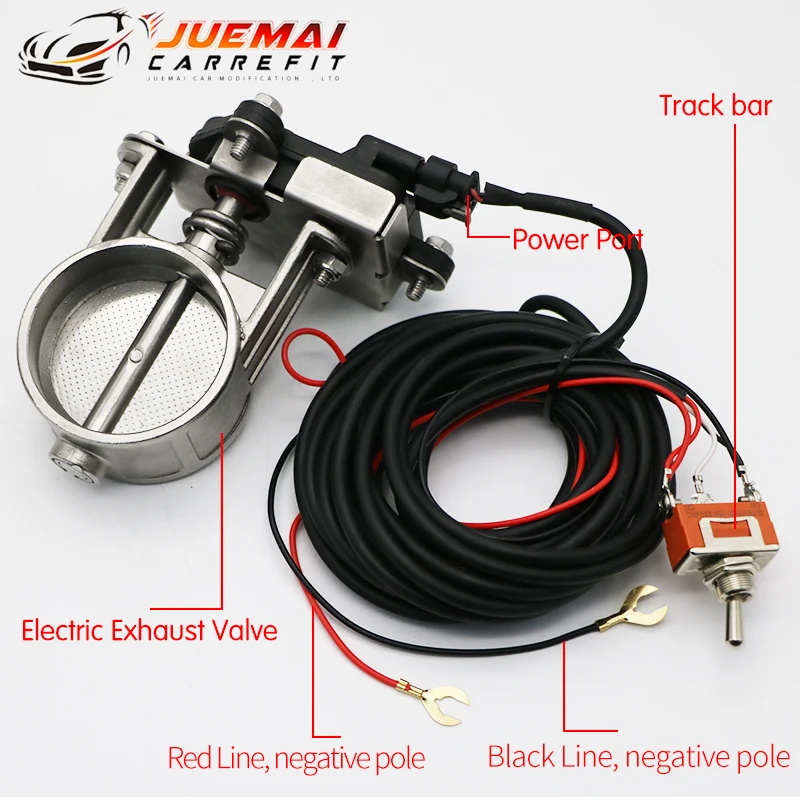 JUEMAI Car Exhaust Pipe Sports Car Sound Modified Valve Electronic Switch Button Control Dia 51/60/63/76mm Universal Muffler
