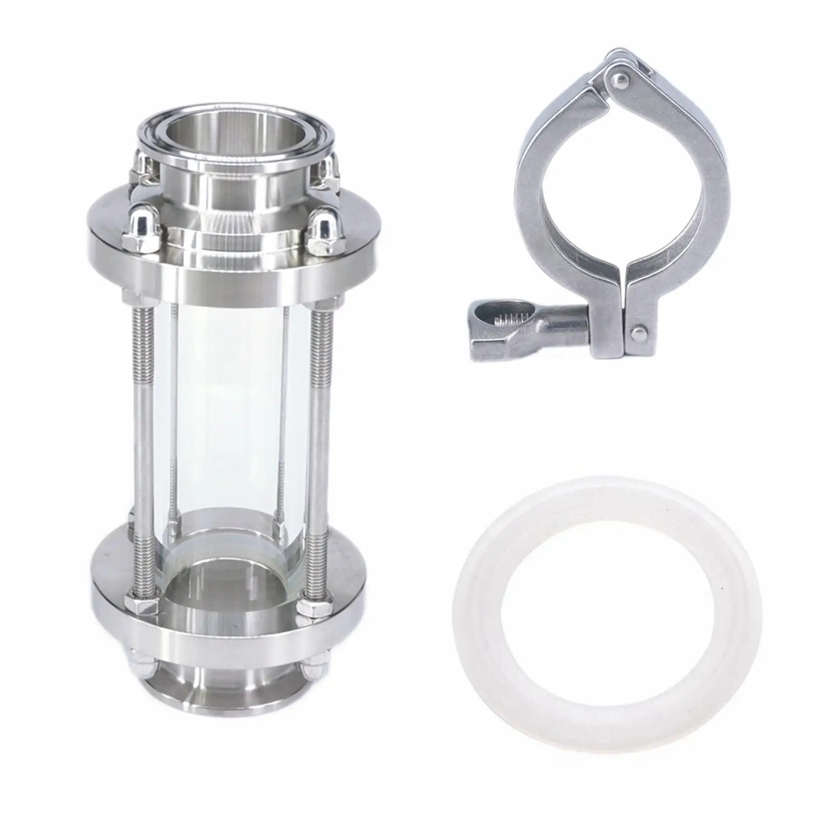 

Set 38mm Diopter+1.5" Tri Clamp +Gasket Sanitay Flow Sight Glass SUS 304 Stainless Steel Homebrew 143 PSI