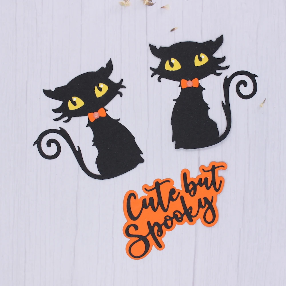 KSCRAFT Halloween Black Cats Metal Cutting Dies Stencils for DIY Scrapbooking Decorative Embossing DIY Paper Cards