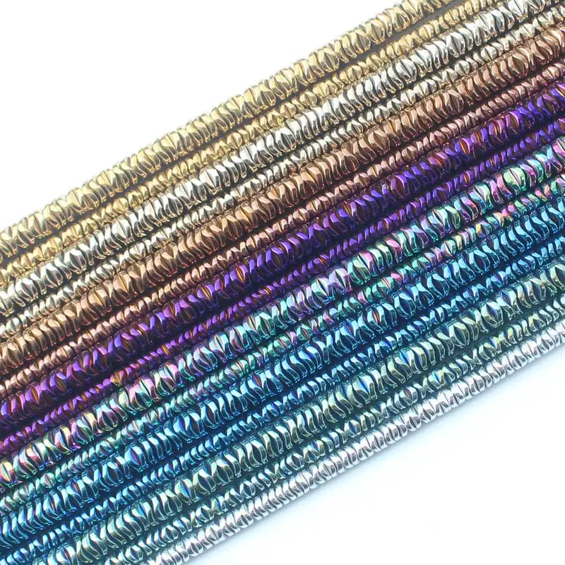 Natural Corrugated Hematite Plated Color4/6mm For DIY Jewelry Making, pendant,necklace