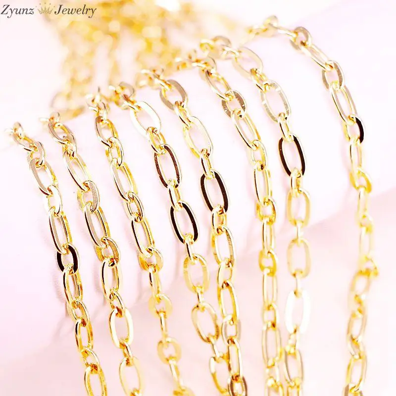 

5 Meters, Gold Color Links-Opened Chains Findings, Necklace Chains Bulk For Jewelry Making