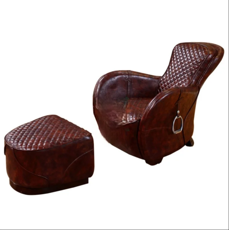 

Диванное кресло, кожаное кресло с верхним слоем для работы со старым одиночным кожаным художественным креслом, комбинация педалей