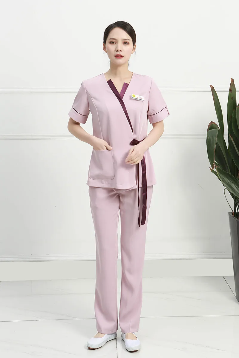 Ropa de trabajo de salón de belleza para mujer, conjunto de ropa de trabajo de esteticista, uniforme de Spa de moda, uniforme de manicura de verano