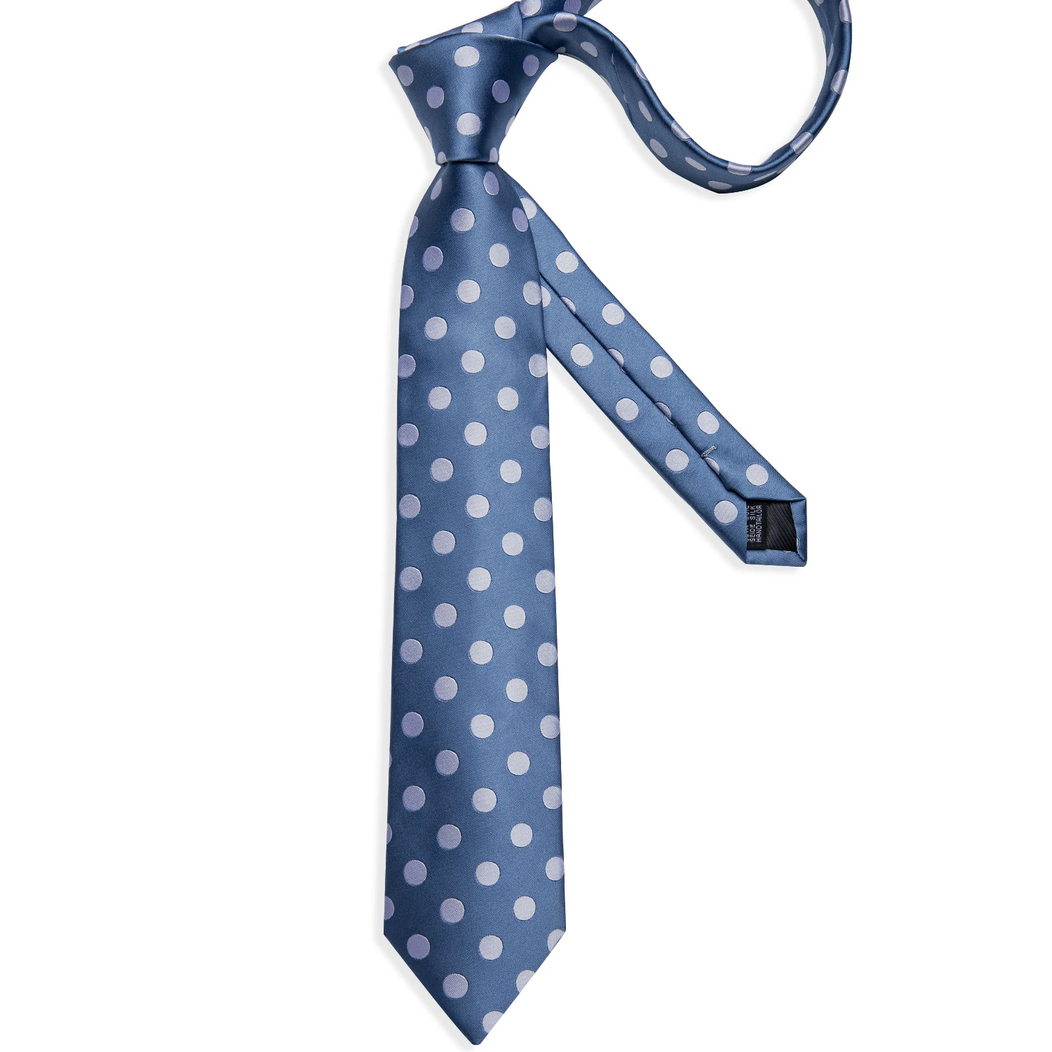 Di nuovo Modo Bianco Dot Blu Cravatta di Seta Set Mens Festa di Nozze Tie Pocket Piazza Degli Uomini Cravatta Accessori Cravatta Regalo Per uomini DiBanGu