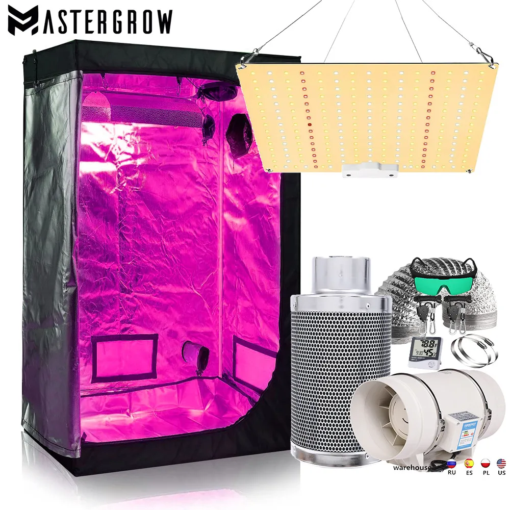 full spectrum led grow kit tent growbox 1000w high ppfd grupo polegadas duct fans filtro de carvao ativado para planta 01