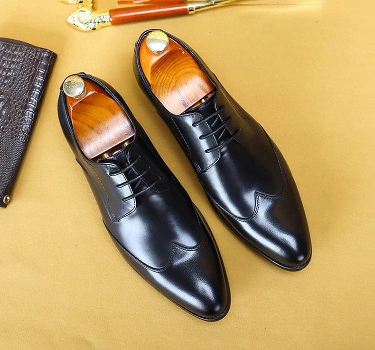 Italian Handmade Oxford Dress Shoes Men Genuine Cow Leather Suit Gents Shoes Footwear Wedding Formal Male Footwear Zapatos