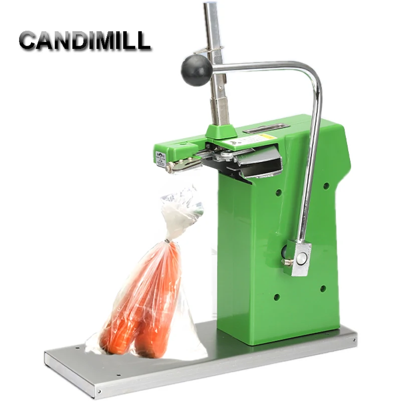 

CANDIMILL Aluminum Nailing Machine Supermarket Tightening Sealer Fruits Food Plastic Bag Packing Machine Manual Tying Packer