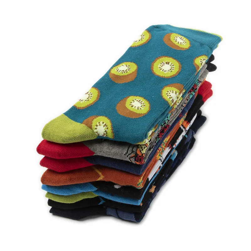 Calcetines de algodón peinado con estampado de gato e insectos para Hombre, medias divertidas de dibujos animados, 1 par