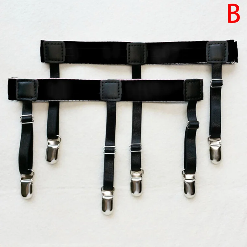 1 Pair Adjustable Shirt Holder Stay Elastic Men Suspenders Gentleman Leg Braces Uniform Suspender