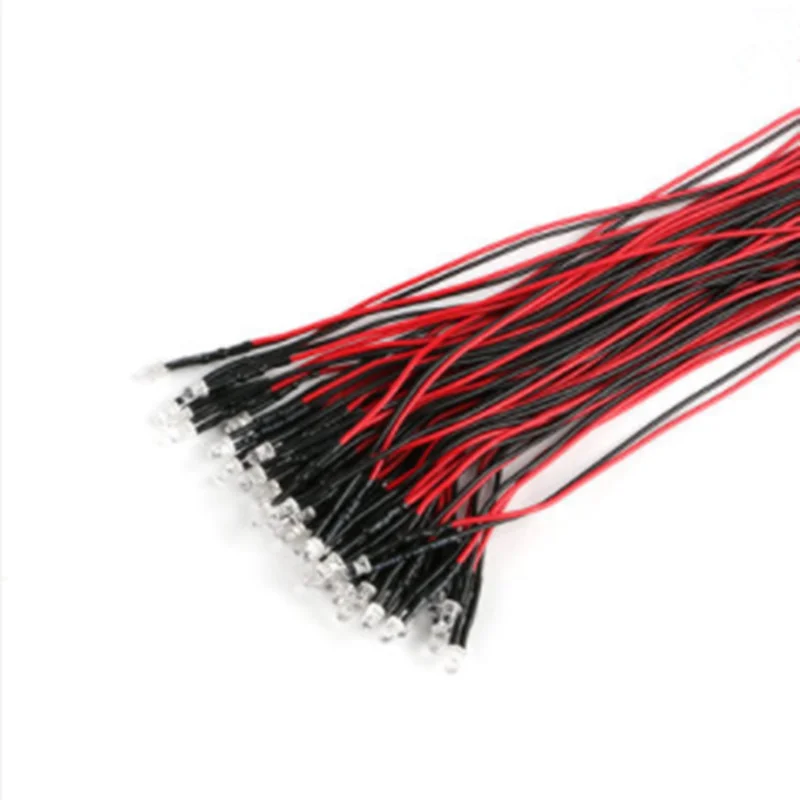 20Pcs!!! 3/ไดโอดเปล่งแสง5มม.LED ลวดโคมไฟแบบลูกปัดของเล่นตกแต่งรถ5V ~ 12V