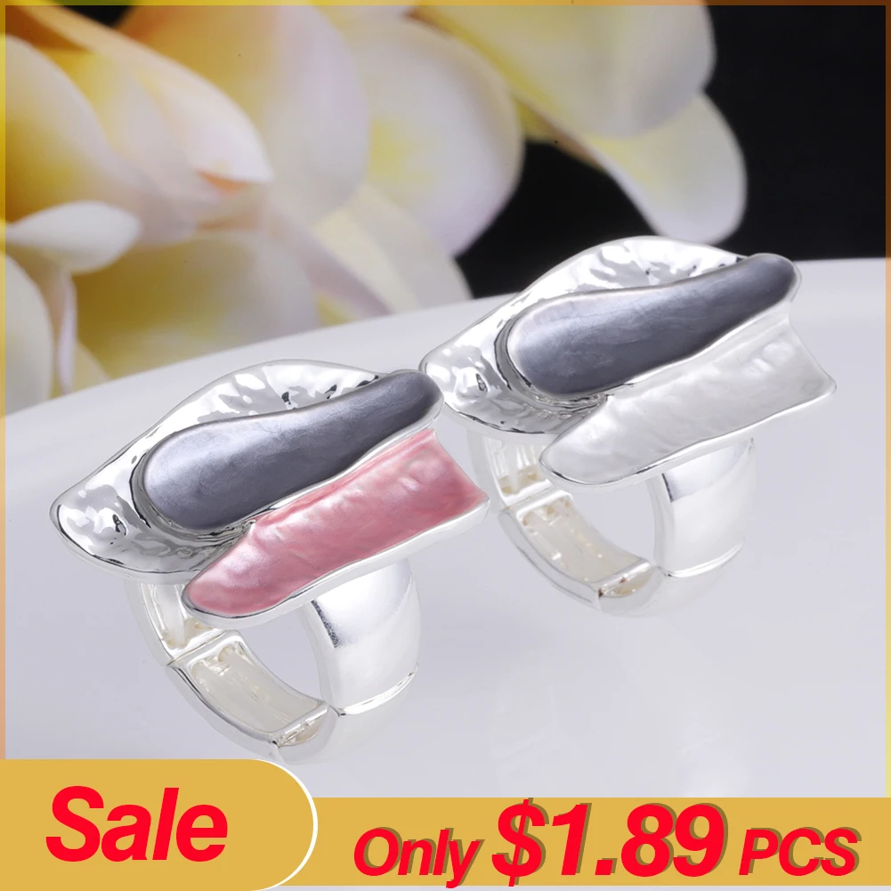 Sale MeiceM Enamel Geometric Ring Adjustable Metal Female Rings Aesthetic Accessories Fashion Jewelry Gifts Rings for Women 2022