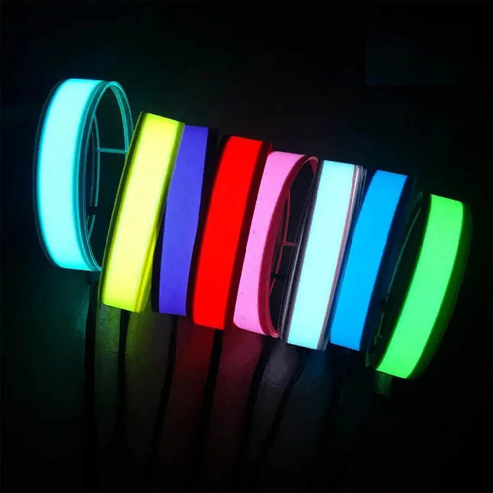 EL Car LED Strip Light for DIY AD LOGO Flexible Neon Lights Glow Rope Party Decoration Tape Lamp USB 12V Battery Backlight Panel