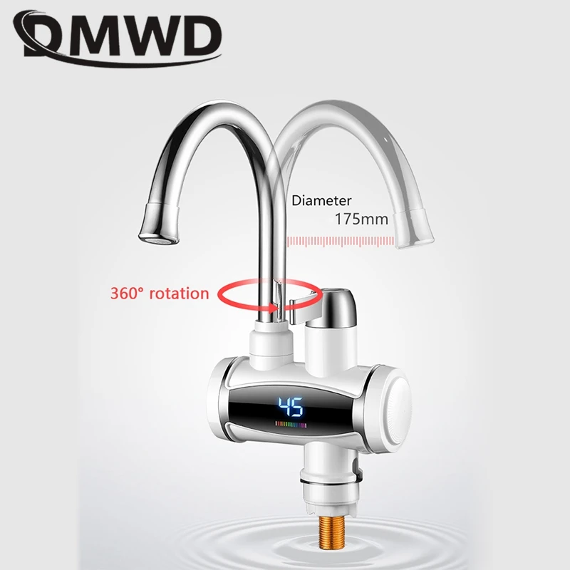 DMWD Haushalt Elektrische Instant Heizung Wasserhahn Heiß kalt Dual-use-Tankless Wasser Schnell Heizung Tap Led-anzeige Küche 3300W