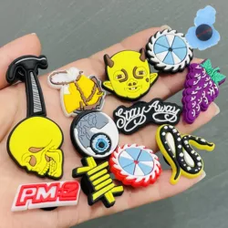 1Pcs Shoe Charms Hammer Eyeball Yellow Skeleton Monster Demon Snake Accessories Shoes Decoration Fit Party Kids Party Gift