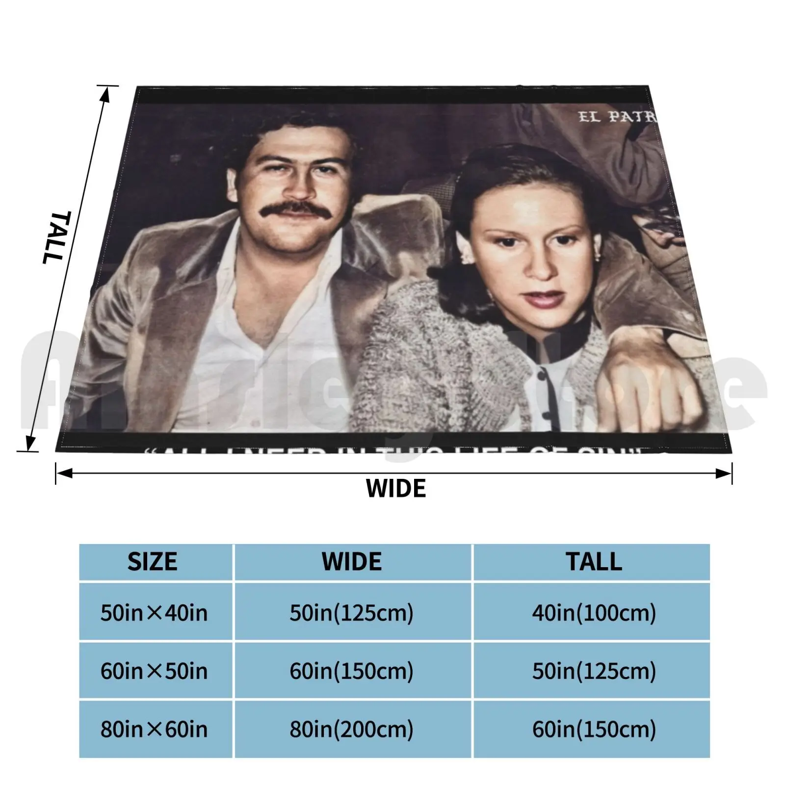 El Patron Pablo Escobar Cartel Fan Art & Merch Blanket Fashion Custom Pablo Escobar Escobar Pablo Escobar