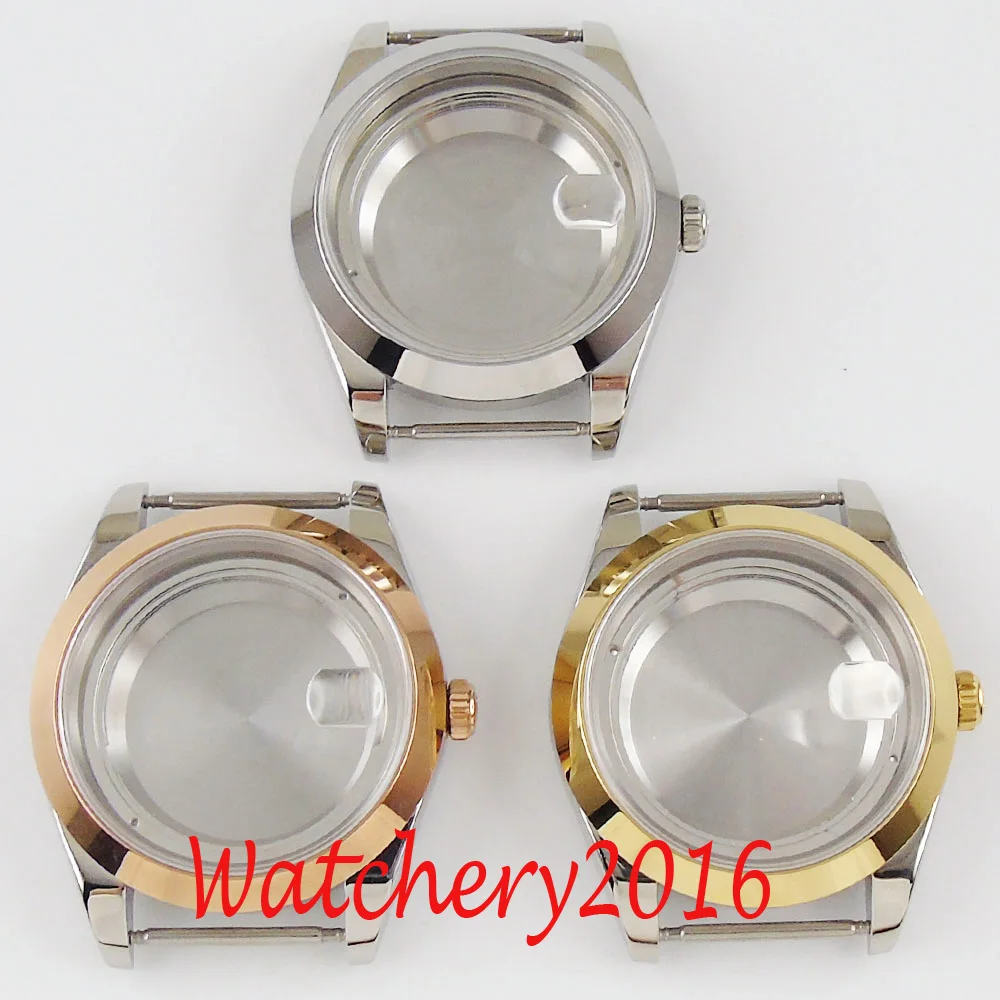 

Fit for 2836 Miyota 8215 821A movement Watch Polished Bezel 39.5mm PARNIS Watch Case Parts