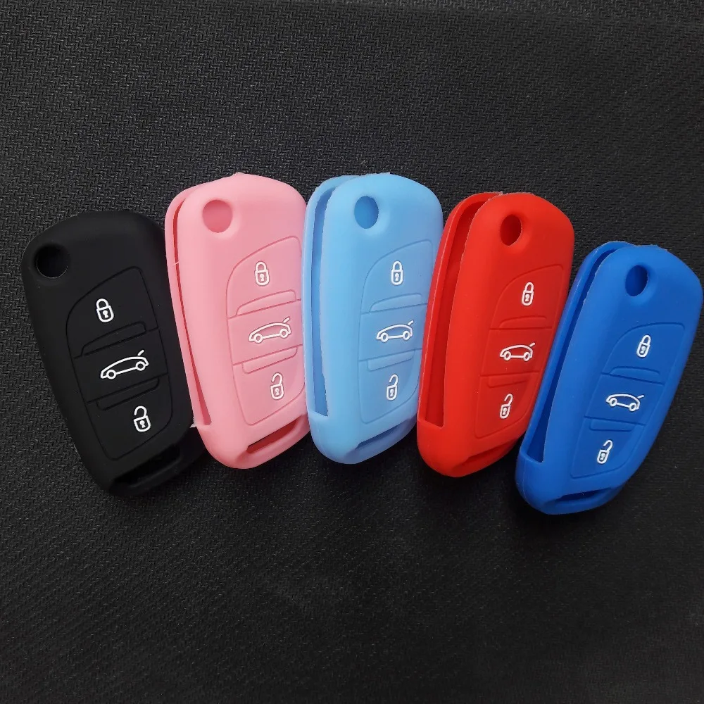 3 Buttons Flip Floding Remote Key Fob Funda Silicon Llave For Citroen C2 C4 C5 C6 C8 Keyless Car Cover Case