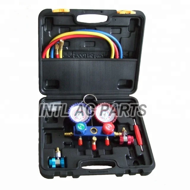 

manifold gauge set W/ pipes R134a 134a R12 for auto air conditioning AC tool