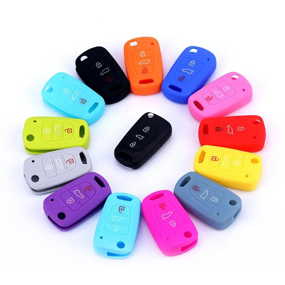 I30 I35 Silicone Car Key Cover Flip Remote Control Protective Bag Holder Car Key Fob Case