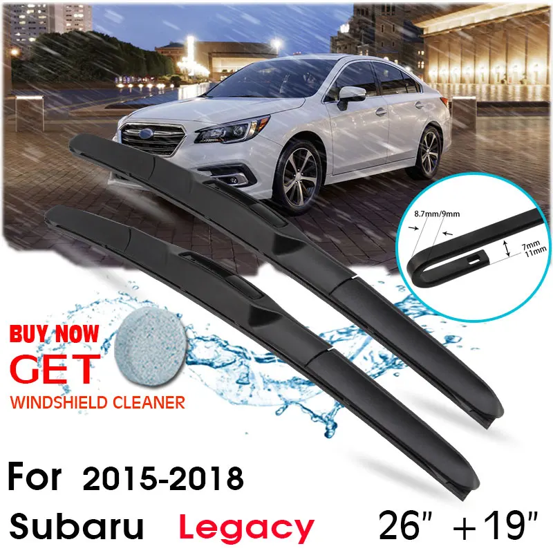 

Car Wiper Blade Front Window Windshield Rubber Silicon Refill Wipers For Subaru Legacy 2015-2018 26"+19" Car Accessories