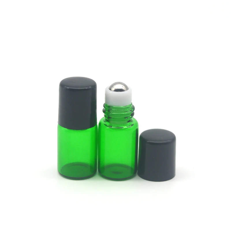 

2ml Essential Oil Green Roller Glass Bottle Colorful Empty 2cc Refillable Roll-On Perfume Sample Container 1000pcs