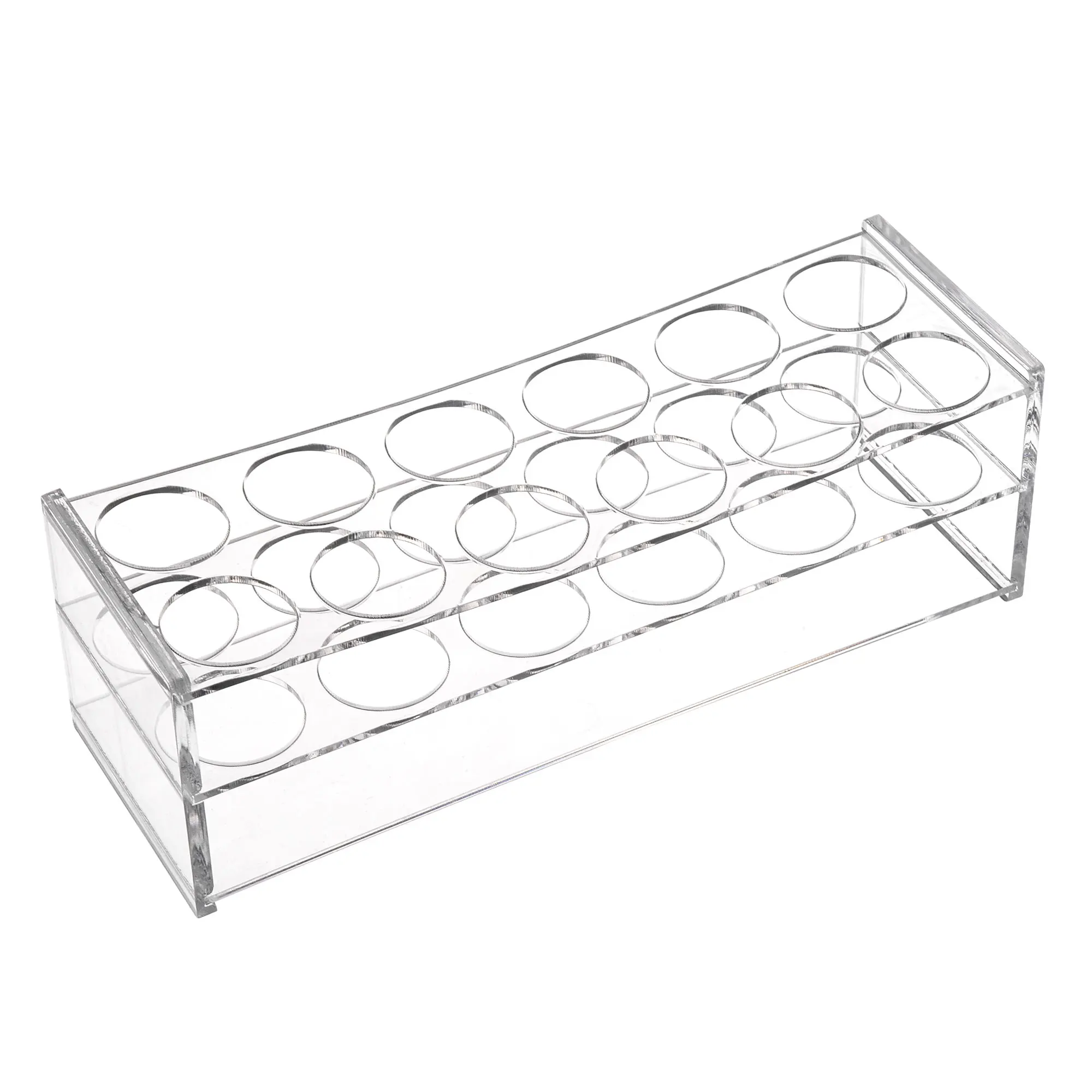 uxcell Test Tube Rack Holder 30mm Hole Diameter 12-Well Acrylic Clear for Lab Tube 50ml