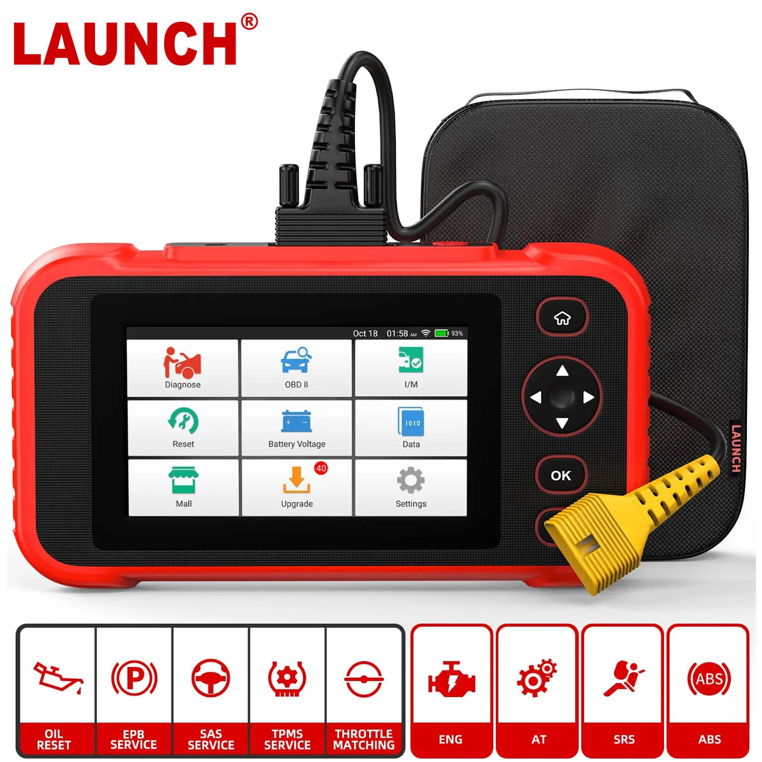 LAUNCH CRP129i Automotive OBD 2 Scanner Four Systems Engine ABS SRS Oil Reset EPB SAS TPMS TPA OBD2 Car Diagnostic Tool