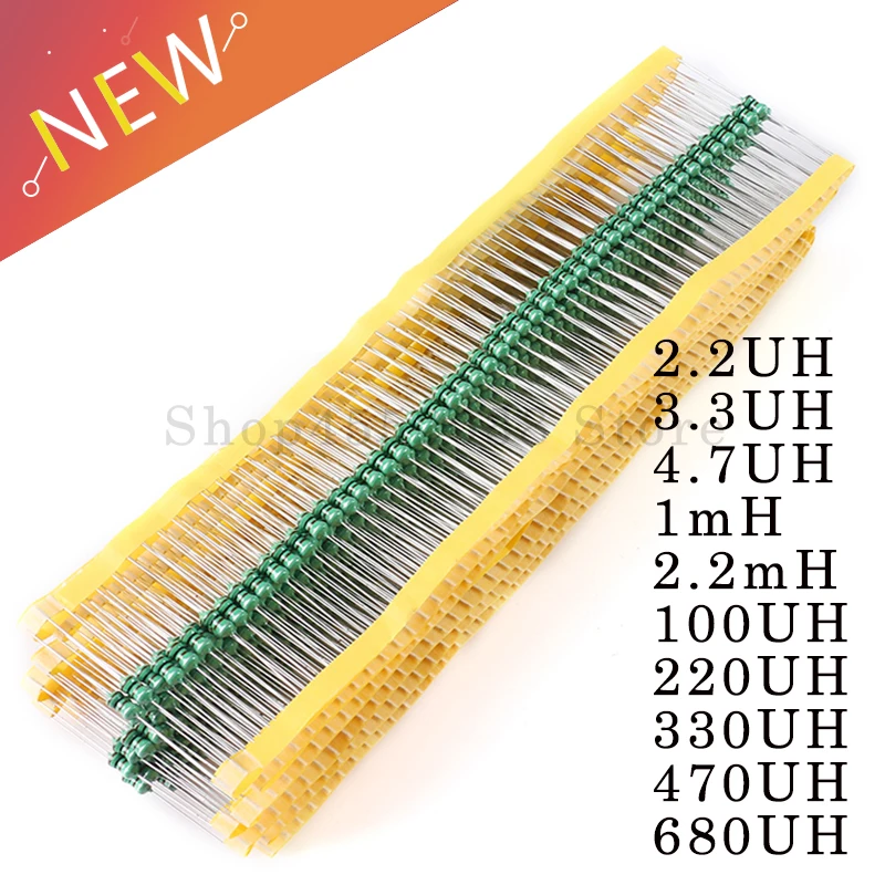 50 sztuk 0510 1W cewki DIP kolor pierścień indukcyjności 2.2MH 3.3MH 4.7MH 1mH 100UH 220UH 330UH 470UH 680UH