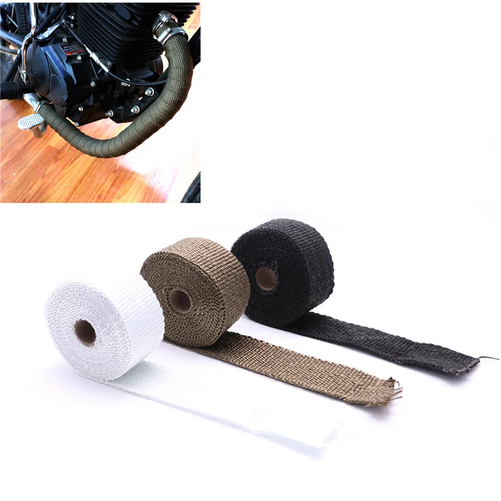 5M Car Motorcycle Exhaust Wrap Pipe Header Heat Wrap Turbo Mainfold Heat Exhaust Thermal Wrap Tape Stainless Steel Ties