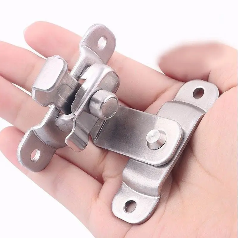 In Acciaio Inox Ad Angolo Retto Meccanismo di Bloccaggio Scorrevole Barn Door Porte Serratura Finestre Di Sicurezza Home Security Anti-Theft Guardia